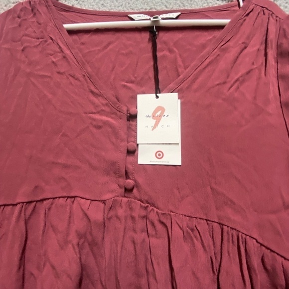 The Nines by Hatch Blouse Women Medium Pink 3/4 Sleeve Maternity Dress Shirt NWT - Picture 3 of 10